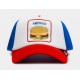 #1 America Burger Trucker Sombrero para Hombre (Blanco/Azul)