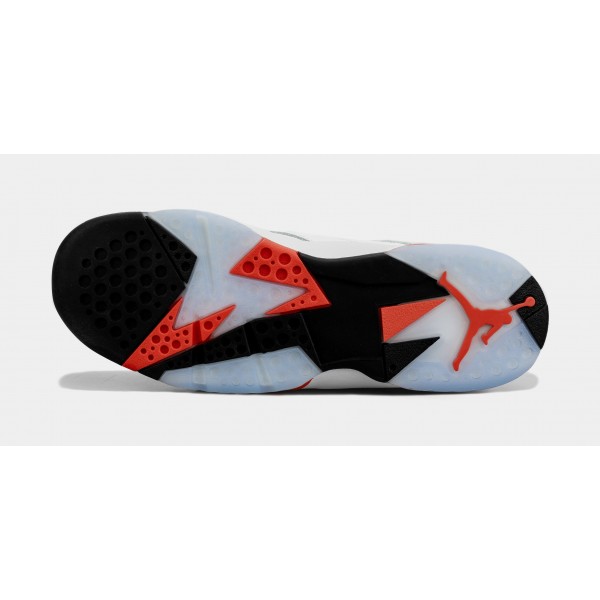 Air Jordan 7 Retro Blanco Infrarrojo Escuela Primaria Lifestyle Zapatos (Blanco/Rojo)