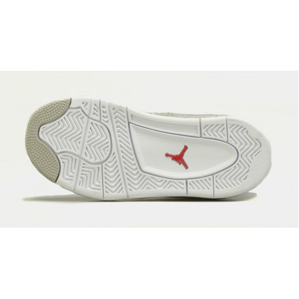 Zapatillas Air Jordan 4 Retro Tech Grey Estilo de Vida Preescolar (Blanco/Gris)