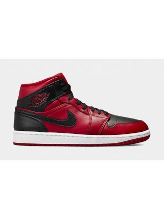 Air Jordan 1 Mid Reverse Bred Mens Lifestyle Shoes (Black/Red)