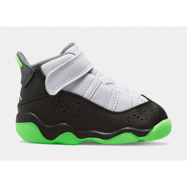 Air Jordan 6 Rings Niño Pequeño Baloncesto Zapatos (Blanco/Verde)