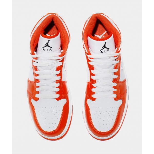 Zapatillas Air Jordan 1 Mid Electro Orange Estilo de Vida para Hombre (Blanco/Naranja) Envío gratuito