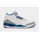 Air Jordan 3 Retro Wizards True Blue Mens Lifestyle Zapatos (Blanco/Azul)