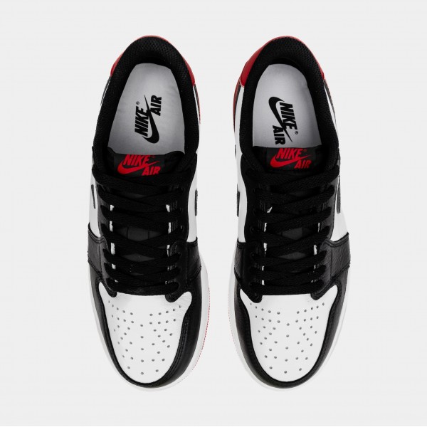 Air Jordan 1 Retro Low OG Black Toe Zapatillas Lifestyle para hombre (Negro/Rojo) Límite de una por cliente