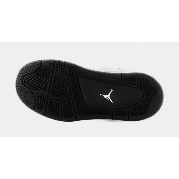 Air Jordan 4 Retro SE DIY Preschool Lifestyle Shoe (Blanco/Negro)