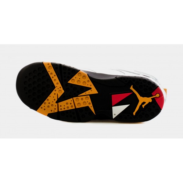 Air Jordan 7 Retro Cardinal Preescolar Lifestyle Zapatos (Blanco/Rojo)
