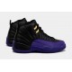 Air Jordan 12 Retro Campo Púrpura Mens Lifestyle Zapatos (Negro / Púrpura)