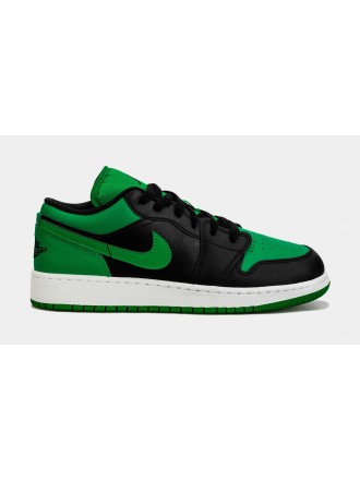 Air Jordan 1 Retro Low Lucky Green Escuela Primaria Estilo de vida Zapatos (Negro / Verde)