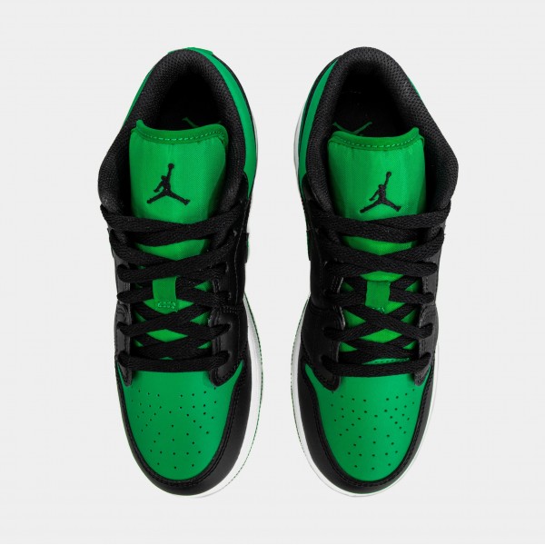 Air Jordan 1 Retro Low Lucky Green Escuela Primaria Estilo de vida Zapatos (Negro / Verde)