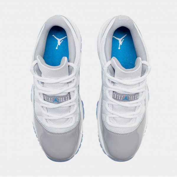 Air Jordan 11 Retro Cemento Gris Escuela Primaria Estilo de vida Zapatos (Gris/Azul)