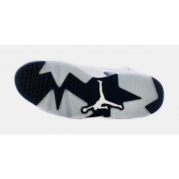 Air Jordan 6 Retro Midnight Navy Mens Lifestyle Shoes (White/Navy)