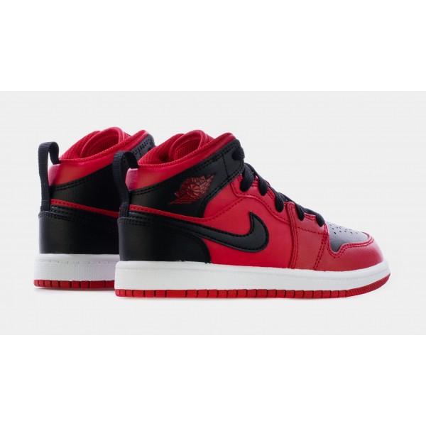 Zapatillas Estilo de Vida Air Jordan 1 Mid Preescolar (Rojo/Negro)