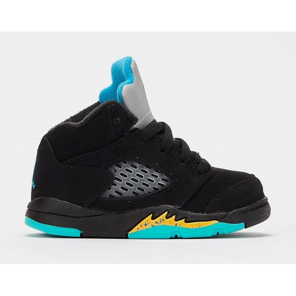 Air Jordan 5 Retro Aqua Infantil Lifestyle Zapatos (Negro/Azul) Envío gratuito