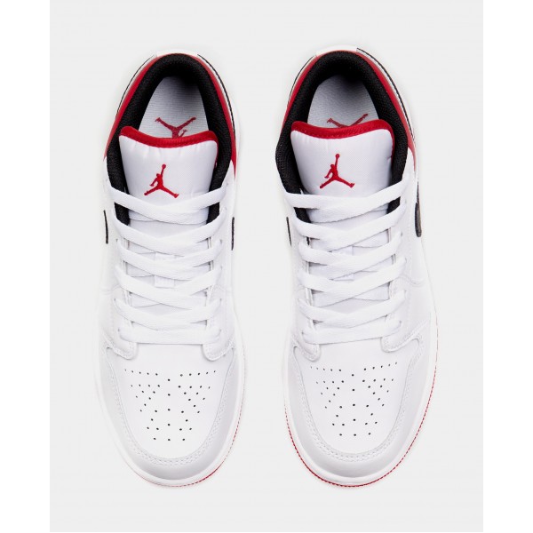 Air Jordan 1 Low Escuela Primaria Estilo de vida de zapatos (Blanco/Rojo)
