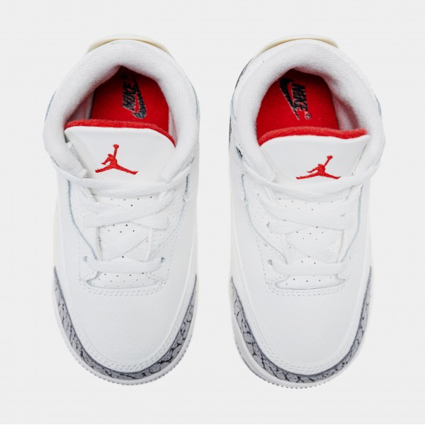 Air Jordan 3 Retro Cemento Blanco Reimagined Infantil Lifestyle Zapatos (Blanco/Gris)