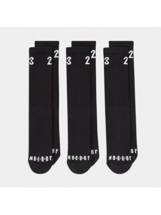 Calcetines para hombre Essentials 3 pack Crew Socks (Negro)