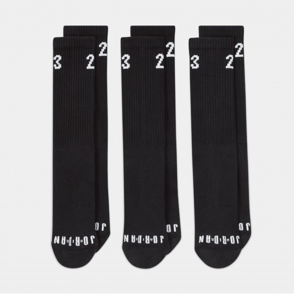 Calcetines para hombre Essentials 3 pack Crew Socks (Negro)