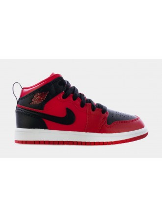 Zapatillas Estilo de Vida Air Jordan 1 Mid Preescolar (Rojo/Negro)