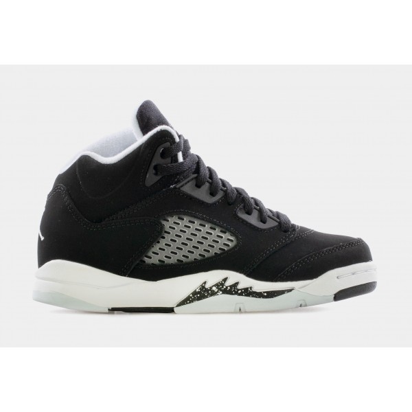 Air Jordan 5 Retro Oreo Preescolar Lifestyle Zapatos (Negro/Blanco/Gris Frío)