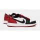 Air Jordan 1 Retro Low OG Negro Toe Grade School Lifestyle Zapatos (Blanco/Rojo)