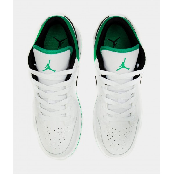 Zapatillas Air Jordan 1 Low Lucky Green Estilo de Vida Escolar (Blancas/Verdes)