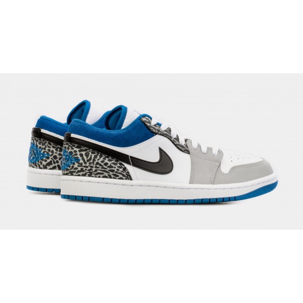 Air Jordan 1 Low True Blue Hombre Lifestyle Zapatos (Blanco/Azul)