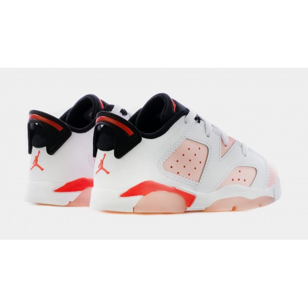 Air Jordan 6 Low Atmosphere Infantil Estilo de vida Zapatos (Blanco/Rosa)