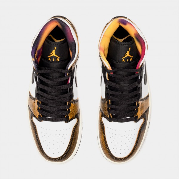 Air Jordan 1 Retro Mid Wear Away Mens Lifestyle Shoes (Black/Brown) Envío gratuito