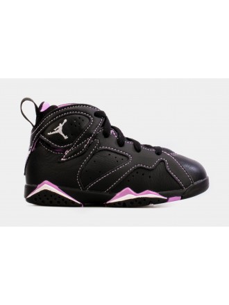 Air Jordan 7 Retro Barely Grape Infantil Lifestyle Zapatos (Negro / Púrpura)