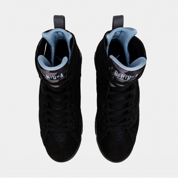 Air Jordan 7 Retro Chambray Mens Lifestyle Zapatos (Negro/Azul)